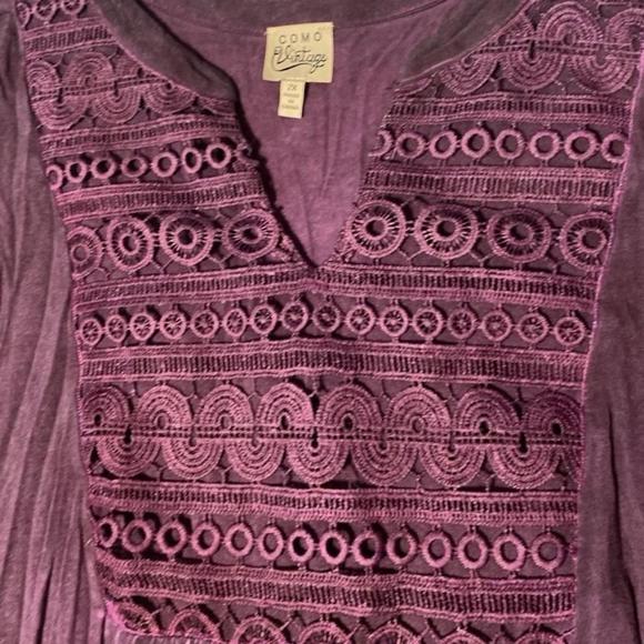 Como Vintage Purple Tunic Top Peasant Blouse Whimsygoth Fairygrunge Plus Size 2x - Picture 3 of 8